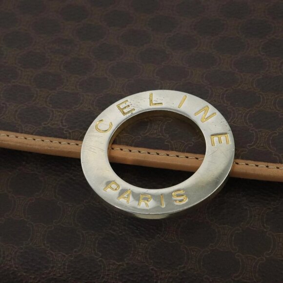 CELINE Macadam Canvas Circle Shoulder Bag Brown - Picture 12 of 15